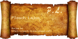 Plesch Lajos névjegykártya